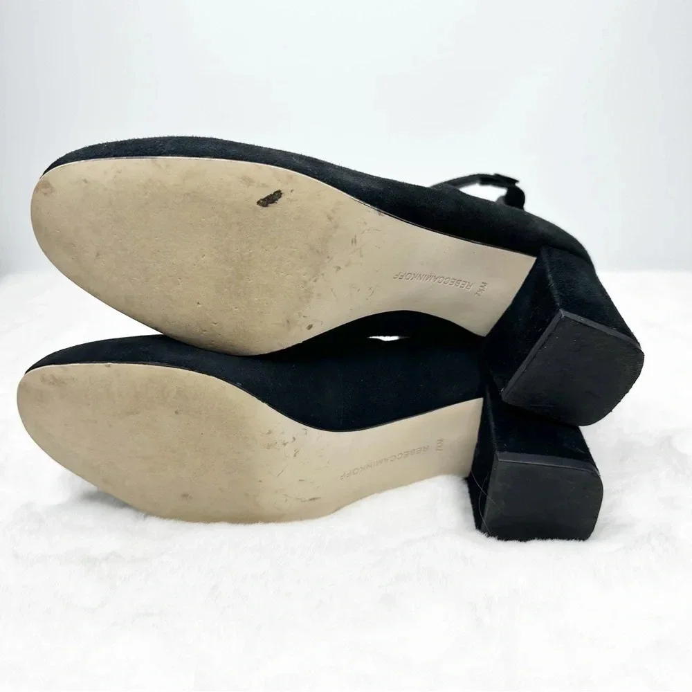 Rebecca Minkoff Blair Black Suede Strappy Pump Size 7.5 - Picture 4 of 5